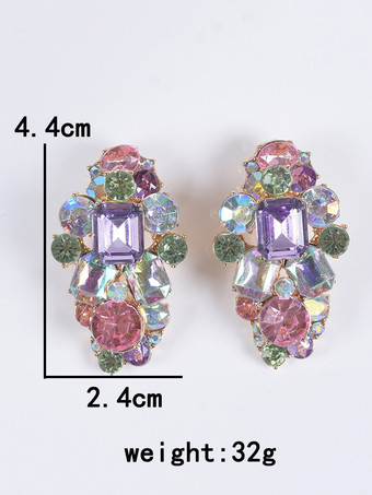 イヤリング ステートメント ラインストーン スタイリッシュ シック イヤリング