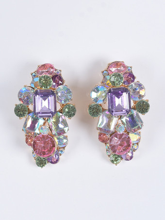 イヤリング ステートメント ラインストーン スタイリッシュ シック イヤリング