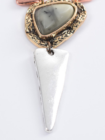 イヤリング 幾何学的なステートメント レイヤード アーティスティック ミックス メディア イヤリング