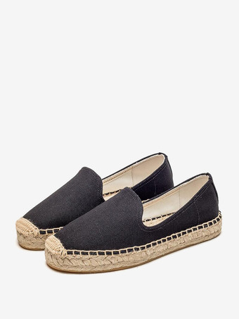 SchwarzWeiße Slipper für Damen mit runder Zehenpartie zum Reinschlüpfen Freizeitschuhe