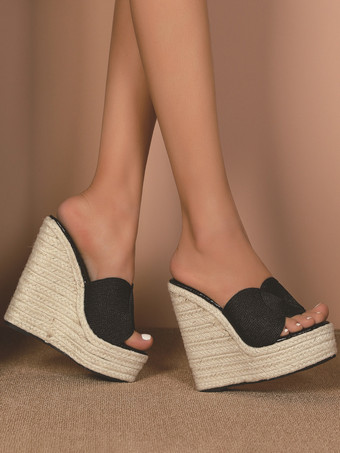 レディースマイクロファイバーウェッジサンダル