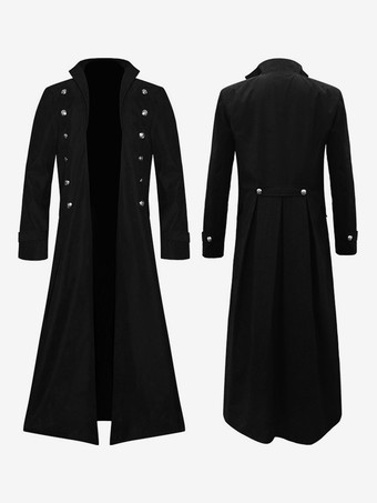 レッド ヴィンテージ トップ レトロ 長袖 ポリエステル ポリエステル ファイバー オーバーコート レトロ コスチューム 男性用 バーガンディ