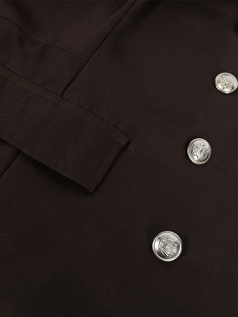 レッド ヴィンテージ トップ レトロ 長袖 ポリエステル ポリエステル ファイバー オーバーコート レトロ コスチューム 男性用 バーガンディ