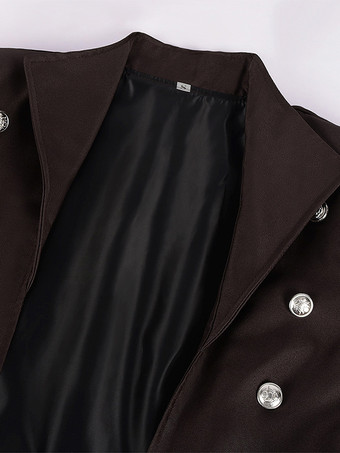 レッド ヴィンテージ トップ レトロ 長袖 ポリエステル ポリエステル ファイバー オーバーコート レトロ コスチューム 男性用 バーガンディ