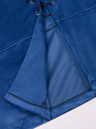 男性用ブルー ヴィンテージトップ レトロ ポリエステル ノースリーブ レトロコスチューム