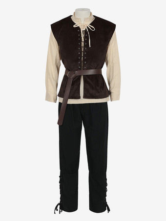 男性用ブルー ヴィンテージトップ レトロ ポリエステル ノースリーブ レトロコスチューム