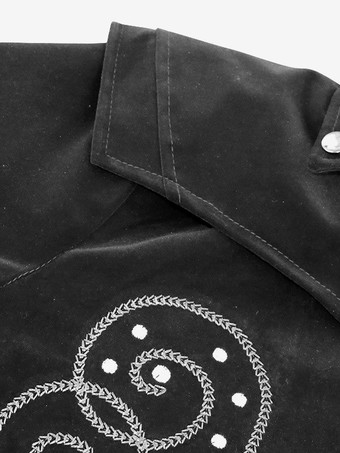 レッド ヴィンテージ レトロ 長袖 ポリエステル ポリエステル繊維 オーバーコート レトロ コスチューム 男性用 バーガンディ