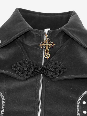 レッド ヴィンテージ レトロ 長袖 ポリエステル ポリエステル繊維 オーバーコート レトロ コスチューム 男性用 バーガンディ