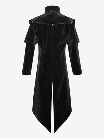 レッド ヴィンテージ レトロ 長袖 ポリエステル ポリエステル繊維 オーバーコート レトロ コスチューム 男性用 バーガンディ