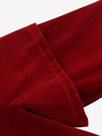 レッド ヴィンテージ レトロ 長袖 ポリエステル ポリエステル繊維 オーバーコート レトロ コスチューム 男性用 バーガンディ