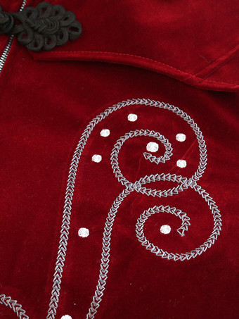 レッド ヴィンテージ レトロ 長袖 ポリエステル ポリエステル繊維 オーバーコート レトロ コスチューム 男性用 バーガンディ