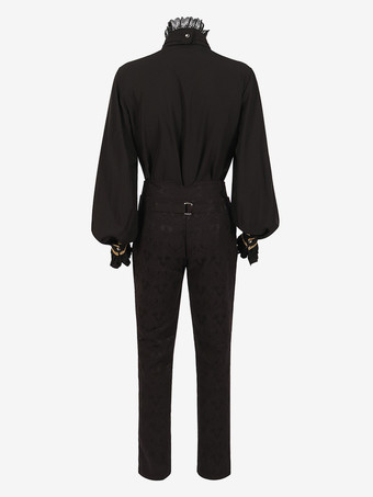 男性用ブラック ヴィンテージ レトロ ポリエステル レトロコスチューム