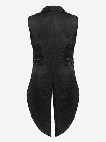 男性用ブラック ヴィンテージトップ レトロ ポリエステル ノースリーブ レトロコスチューム バーガンディ