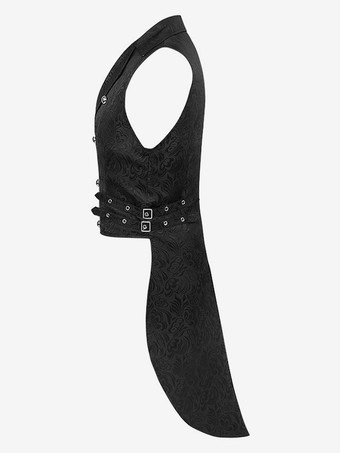 男性用ブラック ヴィンテージトップ レトロ ポリエステル ノースリーブ レトロコスチューム バーガンディ