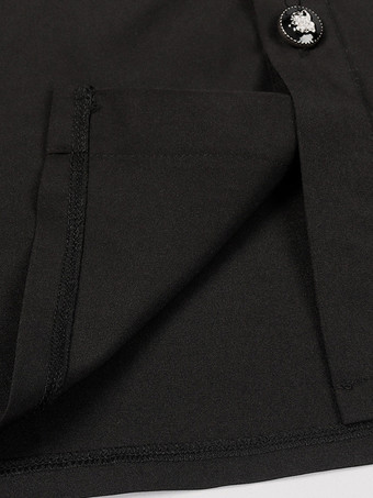 ブラック ヴィンテージ トップ レトロ 長袖 ポリエステル ポリエステル ファイバー トップ レトロ コスチューム 男性用