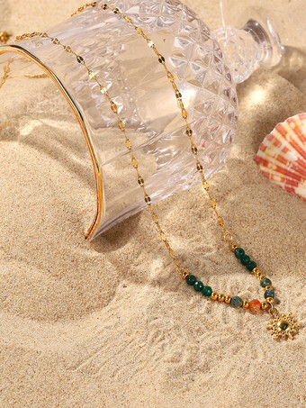 ネックレス カラフルなビーズ サンシック トレンドネックレス