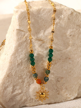 ネックレス カラフルなビーズ サンシック トレンドネックレス