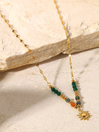 ネックレス カラフルなビーズ サンシック トレンドネックレス