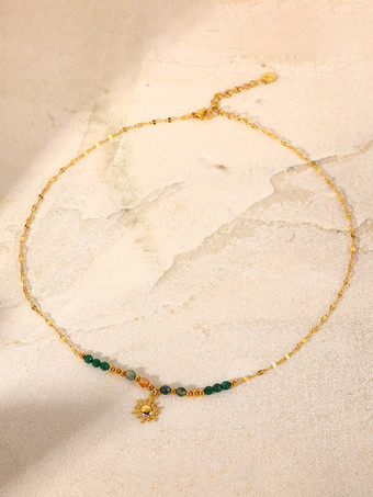 ネックレス カラフルなビーズ サンシック トレンドネックレス