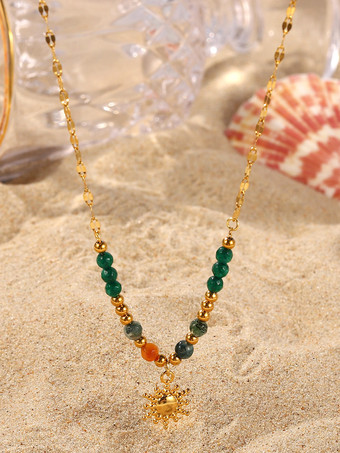 ネックレス カラフルなビーズ サンシック トレンドネックレス