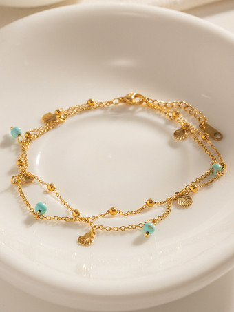 アンクレット シェル シアン ビーズ シック ビーチ ビキニ ドレス アンクレット