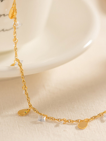 アンクレット ラインストーン メタルディテール シックなビーチビキニ アンクレット