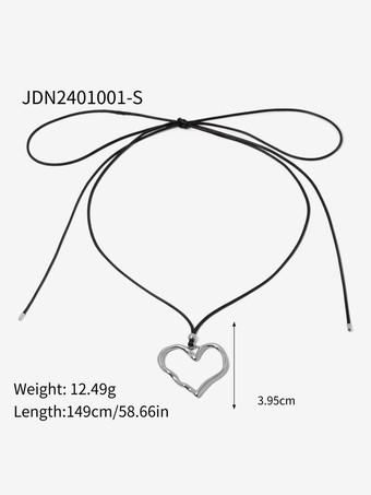 ネックレス カーブハート シンプル シック レディース ペンダント