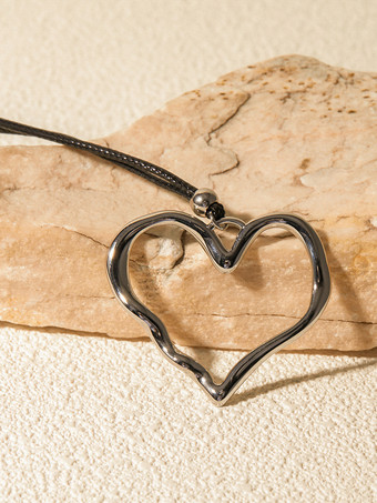 ネックレス カーブハート シンプル シック レディース ペンダント