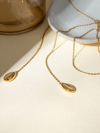 ネックレス タカラガイ シンプル シック 女性 ペンダント