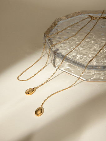 ネックレス タカラガイ シンプル シック 女性 ペンダント