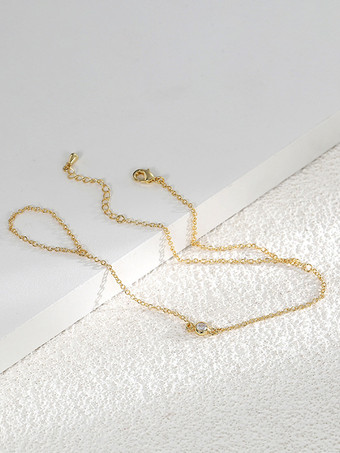 ブレスレット シングルラインストーン シンプル クラシック シック ブレスレット