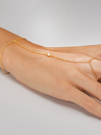 ブレスレット シングルラインストーン シンプル クラシック シック ブレスレット