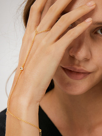 ブレスレット シングルラインストーン シンプル クラシック シック ブレスレット