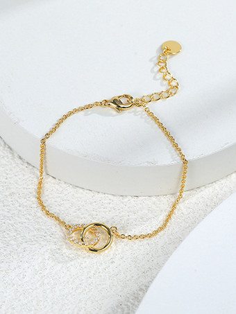 ブレスレット ラインストーン サークル コントラスト クラシック ビーズレット