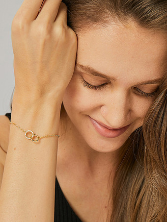 ブレスレット ラインストーン サークル コントラスト クラシック ビーズレット