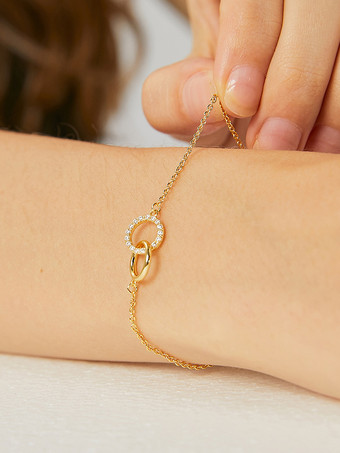 ブレスレット ラインストーン サークル コントラスト クラシック ビーズレット