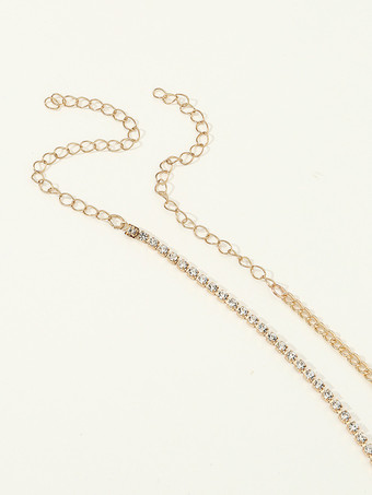 ボディチェーン カウリーシェル ラインストーン クラシック デリケート ウエストチェーン