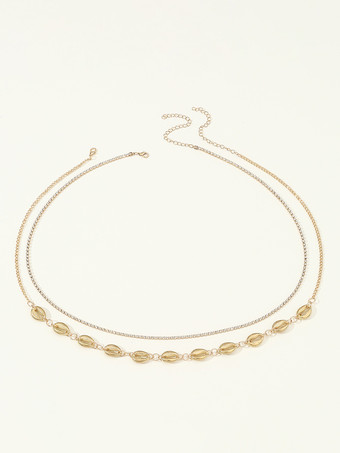 ボディチェーン カウリーシェル ラインストーン クラシック デリケート ウエストチェーン