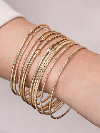 ゴールド シンプルなブレスレット マルチクラブウェア パーティー シック トレンドブレスレット