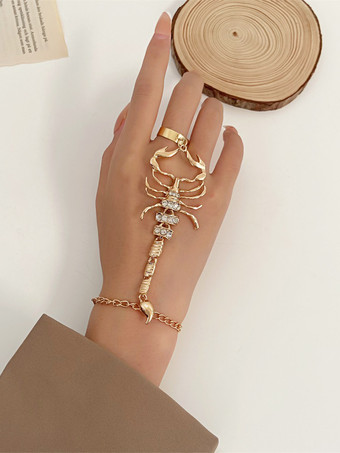 ブレスレット ムカデ ラインストーン ゴシック ブレスレット ゴールド