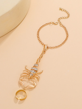 ブレスレット ムカデ ラインストーン ゴシック ブレスレット ゴールド