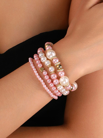 ブレスレット パール 調和のとれた様々なビーズ スター 4個セット