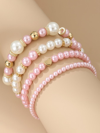 ブレスレット パール 調和のとれた様々なビーズ スター 4個セット