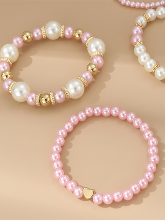 ブレスレット パール 調和のとれた様々なビーズ スター 4個セット