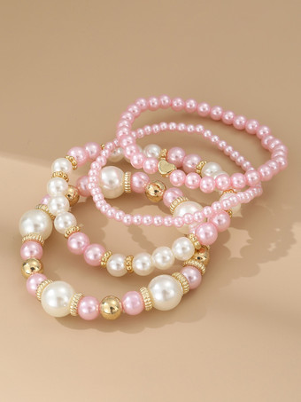 ブレスレット パール 調和のとれた様々なビーズ スター 4個セット