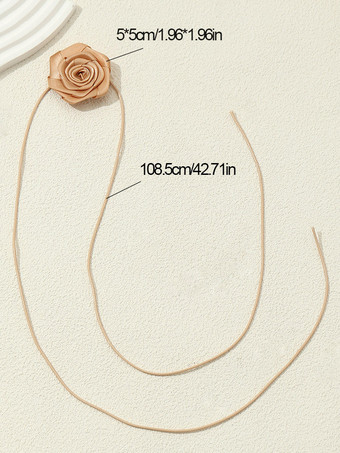 鎖骨ネックレス 3Dフラワー 快適なPUレザーネックレス