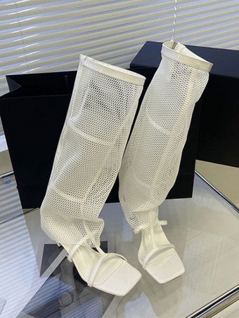 レディース ジッパー スティレットヒール グラディエーターサンダル サマーブーツ PUレザー