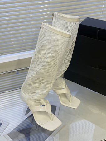 レディース ジッパー スティレットヒール グラディエーターサンダル サマーブーツ PUレザー