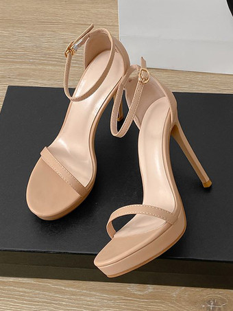 レディースヒールサンダル オープントゥサンダル スティレットヒール PUレザー