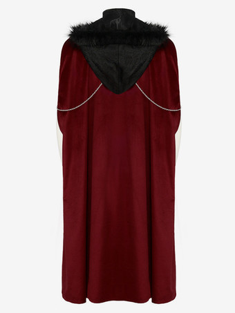 男性用レッド ヴィンテージ レトロ ポリエステル レトロコスチューム バーガンディ